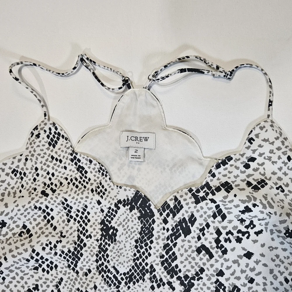 Joie Womens Tank Top Sz 2 Black White Grey Abstract‎ Adjustable Lined Career Top